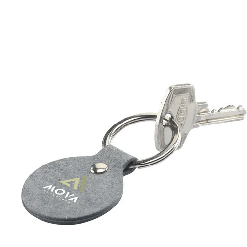 Recycled Denim Textile Keyring Round Sleutelhanger