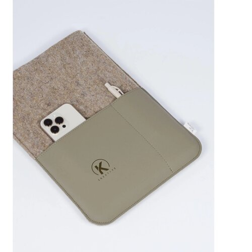 Recycled Felt & Apple Leather Laptop Sleeve 16"