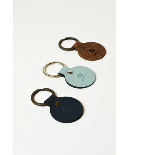 Recycled Leather Keyring Round Sleutelhanger