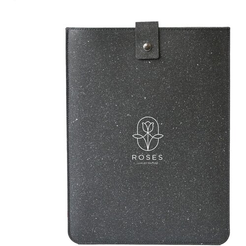 Recycled Leather Laptop Sleeve 16" Zwart