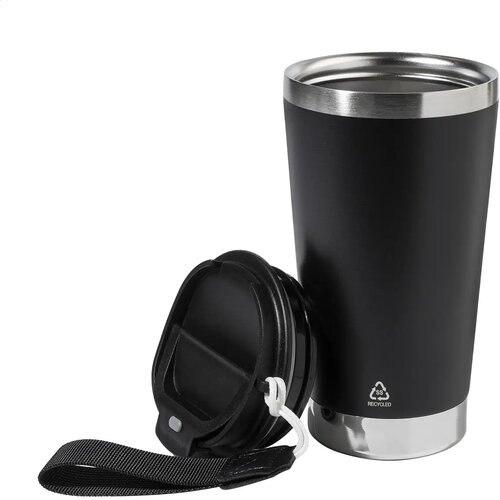 Gerecyclede RVS thermosbeker Zwart 430 ml