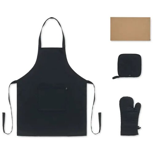 Gerecycled katoenen keukenset Gala set zwart