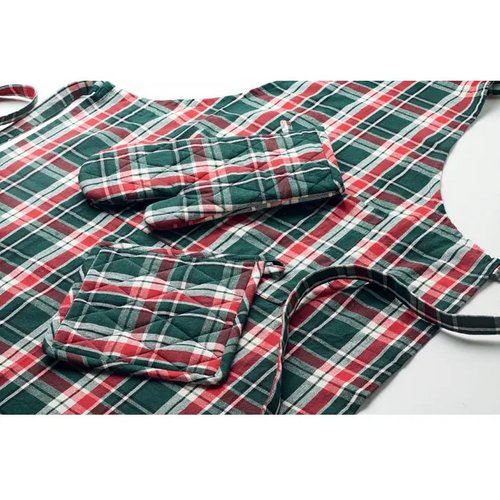 Geruite katoenen keukenset Santapron multicolour