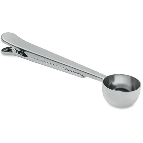 Koffieschep met zakclip Spooncoop zilver