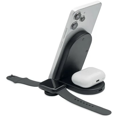 Opvouwbare 3-in-1 lader 15w Elasti zwart