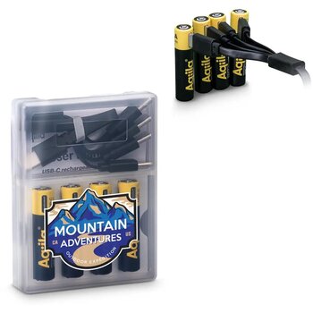 Aqiila Oplaadbare USB-C Batterijen AAA 600mAh 4-pack zwart