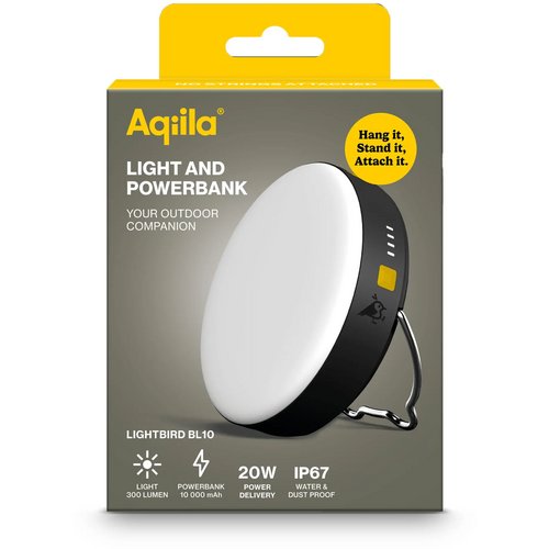 Aqiila Powerbird BL10 Lamp en Powerbank 10.000 mAh zwart