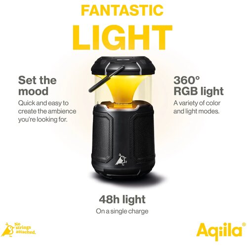 Aqiila Soundbird B10 Bluetooth Speaker met Lamp en Powerbank zwart