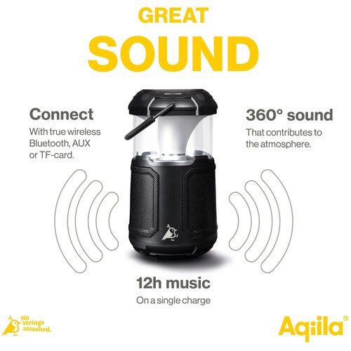 Aqiila Soundbird B10 Bluetooth Speaker met Lamp en Powerbank zwart