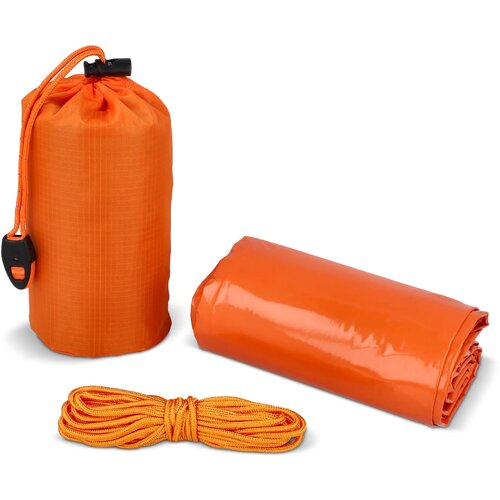 Compacte noodtent voor overleven in de buitenlucht oranje