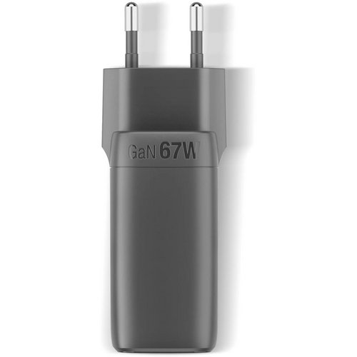 Fresh 'n Rebel 67W Laptop Snellader GaN USB-C &amp; USB-A donker grijs