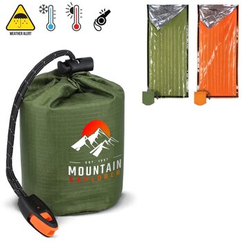 Outdoor Survival Nood-thermoslaapzak dried green
