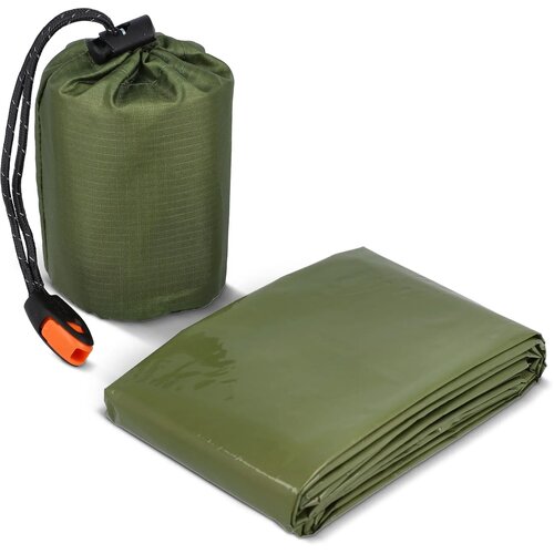 Outdoor Survival Nood-thermoslaapzak dried green