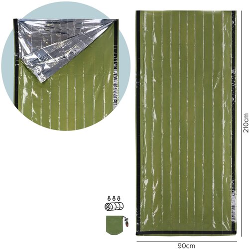 Outdoor Survival Nood-thermoslaapzak dried green