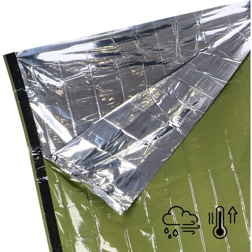 Outdoor Survival Nood-thermoslaapzak dried green