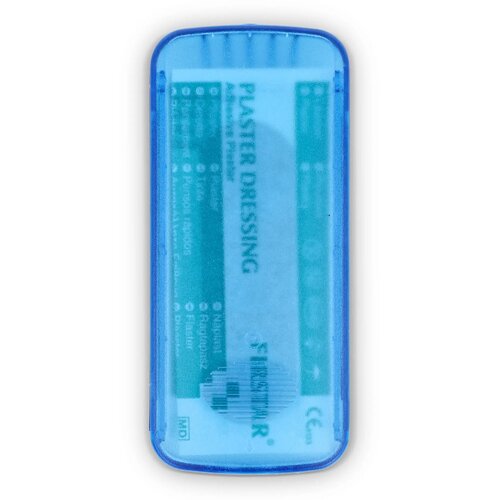 Pleistersdoosje met 5 PE-pleisters Blauw