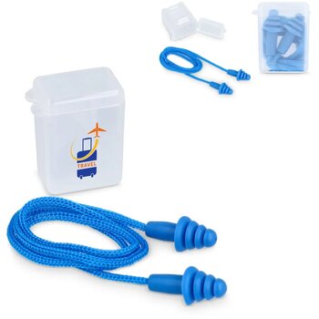 TPE-oordopjes met koord EN 352-2 32 dB blauw