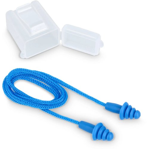 TPE-oordopjes met koord EN 352-2 32 dB blauw