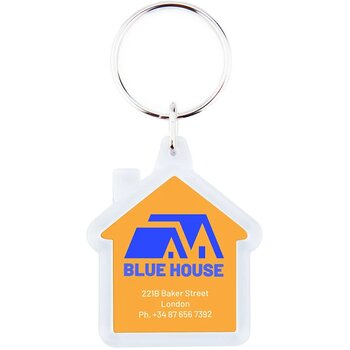 Doorzichtige sleutelhanger huisje