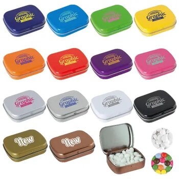Scharnierblik met snoepjes Zilver Scharnierblik met snoepjes Zilver