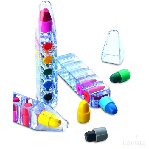 Set met 6 waskrijtjes Magic transparant
