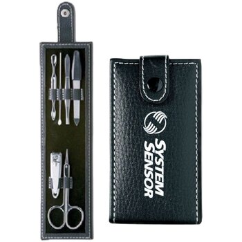 Manicure set in PU etui (6-delig) Zwart