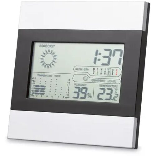 Weerstation en klok Ripper mat zilver