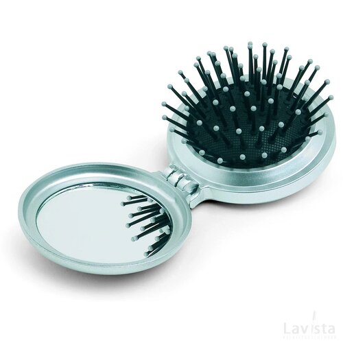 Opvouwbare borstel met spiegel B beauty zilver