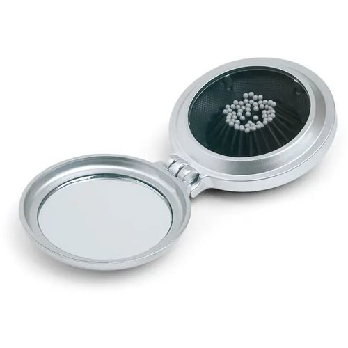 Opvouwbare borstel met spiegel B beauty zilver