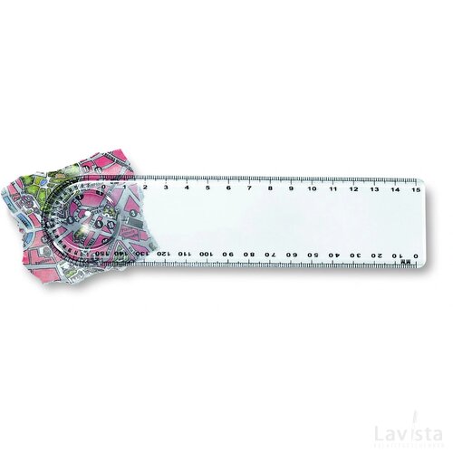 Liniaal met vergrootglas Transparant