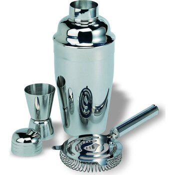 Chroomkleurige cocktailset Fizz glanzend zilver