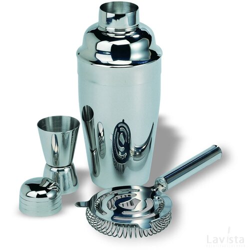 Chroomkleurige cocktailset Fizz glanzend zilver