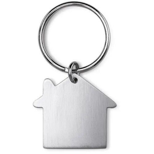 Metalen sleutelhanger huis Heim mat zilver