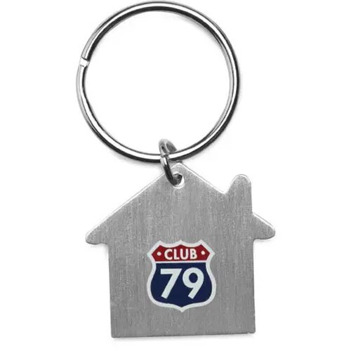 Metalen sleutelhanger huis Heim mat zilver
