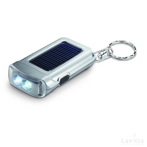 Sleutelhanger met zaklamp Ringal mat zilver