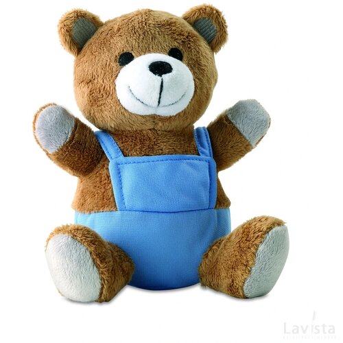 Pluchen teddybeer Nico blauw