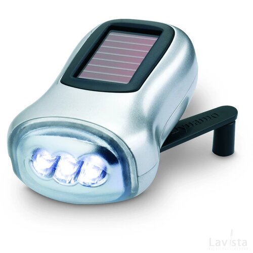 Led zaklamp groene energie Dynasol mat zilver