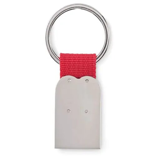 Metalen sleutelhanger Bonheur rood