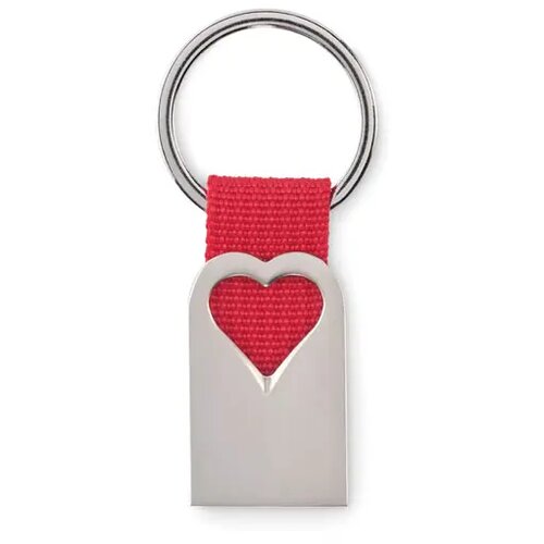 Metalen sleutelhanger Bonheur rood