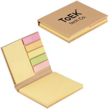 Gerecycled memoboekje met sticky notes Beige