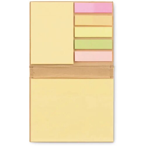 Gerecycled memoboekje met sticky notes Beige