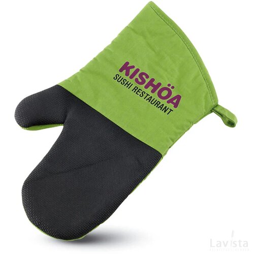 Katoenen ovenwant met rubber Groen