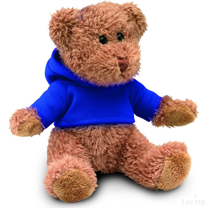 Teddybeer met sweatshirt Johnny blauw