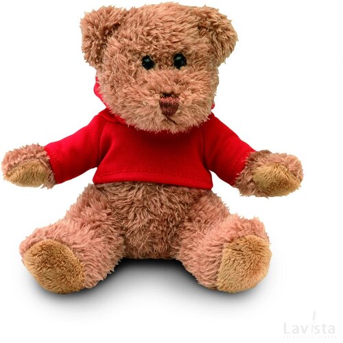 Teddybeer met sweatshirt Johnny rood