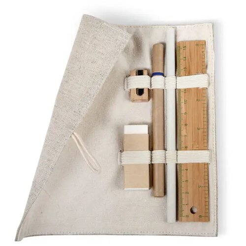 Bureauset van jute en katoen Ecoset beige