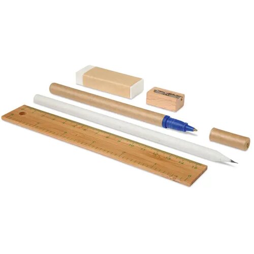 Bureauset van jute en katoen Ecoset beige