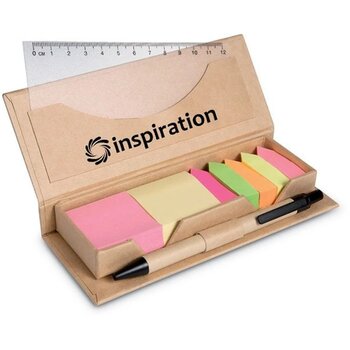 Kartonnen set met memoblaadjes Beige