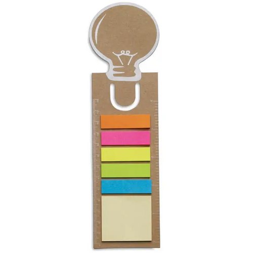 Boekenlegger met memoblaadjes Beige