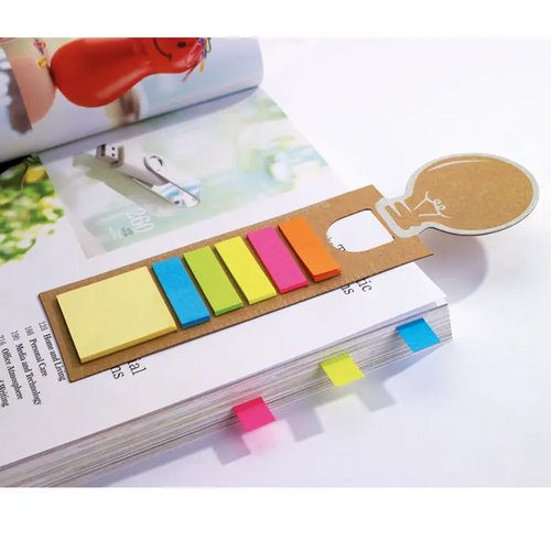 Boekenlegger met memoblaadjes Beige