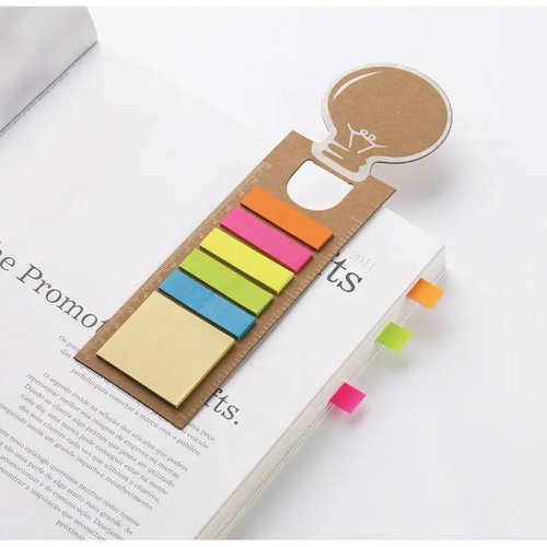 Boekenlegger met memoblaadjes Beige